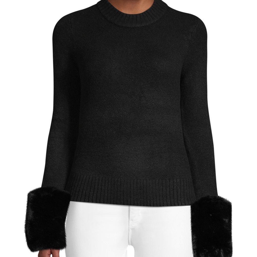 Cliche Black Fur cuff sweater